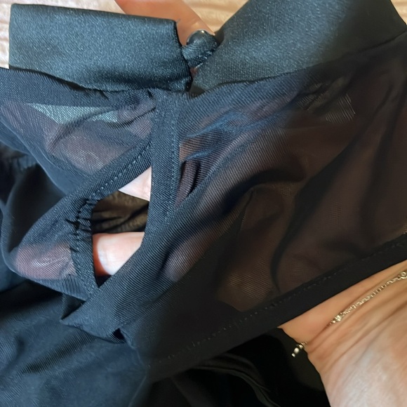 MIND CODE black mesh top with short turtle neck, size: SMALL NWOT. - Picture 16 of 17